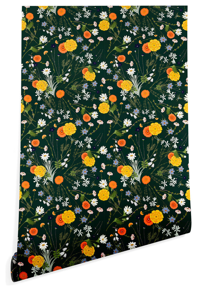 Deny Designs Iveta Abolina Lyonette Wallpaper, Black, 2'x8'
