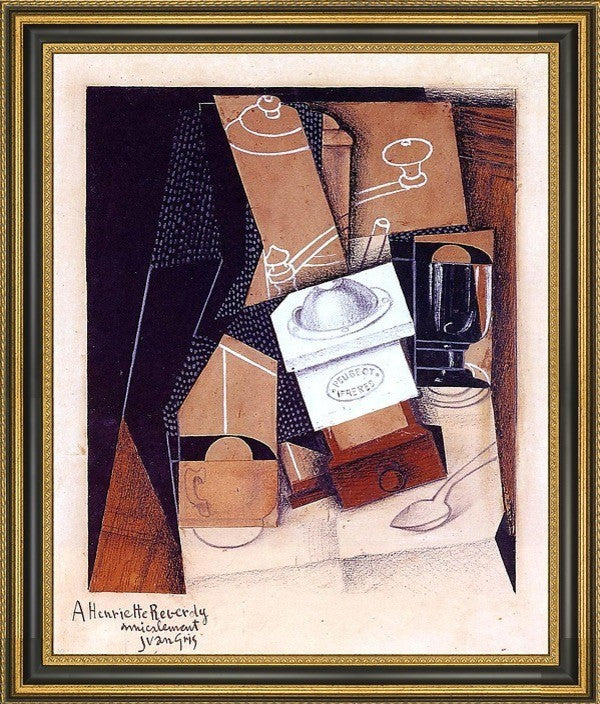Juan Gris The Coffee Grinder - 16" x 20" Framed Premium Canvas Print