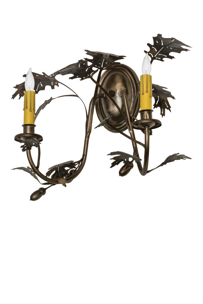 16W Oak Leaf & Acorn 2 LT Wall Sconce