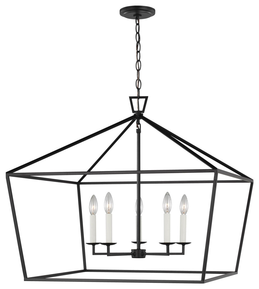 Dianna Five Light Wide Lantern, Midnight Black