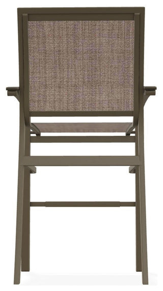 Bazza Sling Bar Height Stackable Outdoor Stool, Augustine Fennel/Beachwood