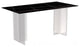 Kova Series Dining Table, Clear Base with 55 Black/Gold Sintered Stone Top