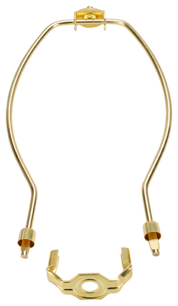 Aspen Creative 20006-16, 10" Lamp Harp With Saddle, Polished Brass, 6 Pack