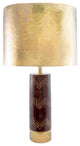 Nuloom Aria Chevron Wood and Iron Aluminium Shade Table Lamp, 26"