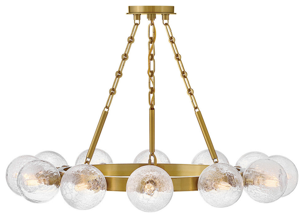 Fredrick Ramond Coco Medium Single Tier Chandelier, Lacquered Brass