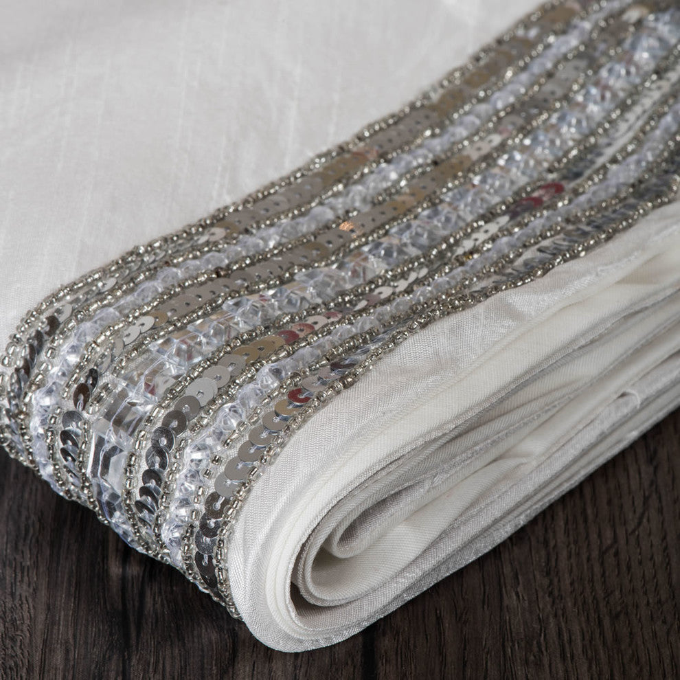 Vickerman 14" x 20" Banded Snowflake Pillow