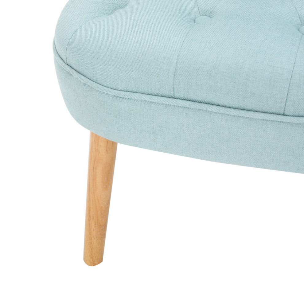 GDF Studio Donna Plush Modern Tufted Accent Chair, Light Blue