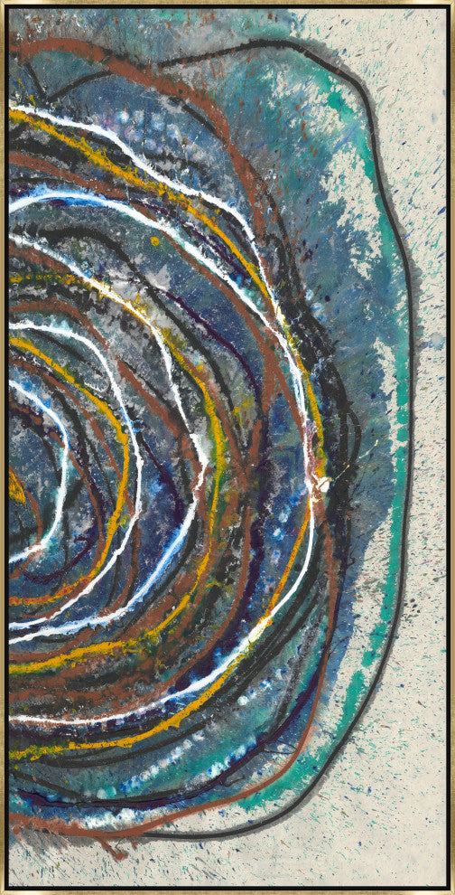 24x48 All Mixed Up IV, Framed Artwork, Gold
