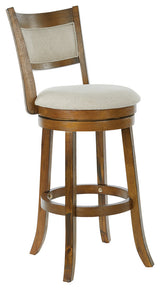 Swivel Stool 30" With Solid Back, Burnt Brown
