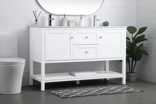 54" Double Bathroom Vanity, White