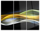 "Gold Silver Straight Yellow Lines" Digital Metal Wall Art, 3 Panels, 36"x28"