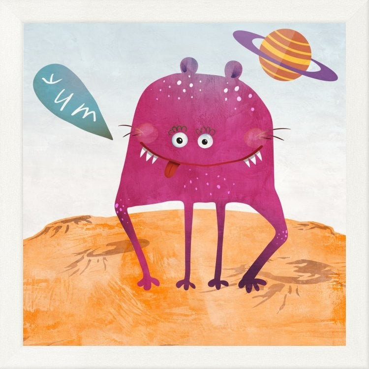 "Alien Friend Number 2" Framed Canvas Giclee by Skip Teller, 21x21"