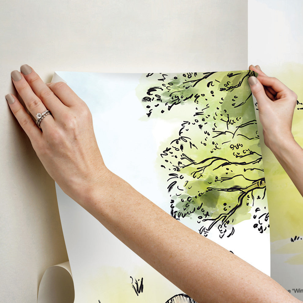Disney's Winnie The Pooh Watercolor Peel & Stick Wallpaper Mural