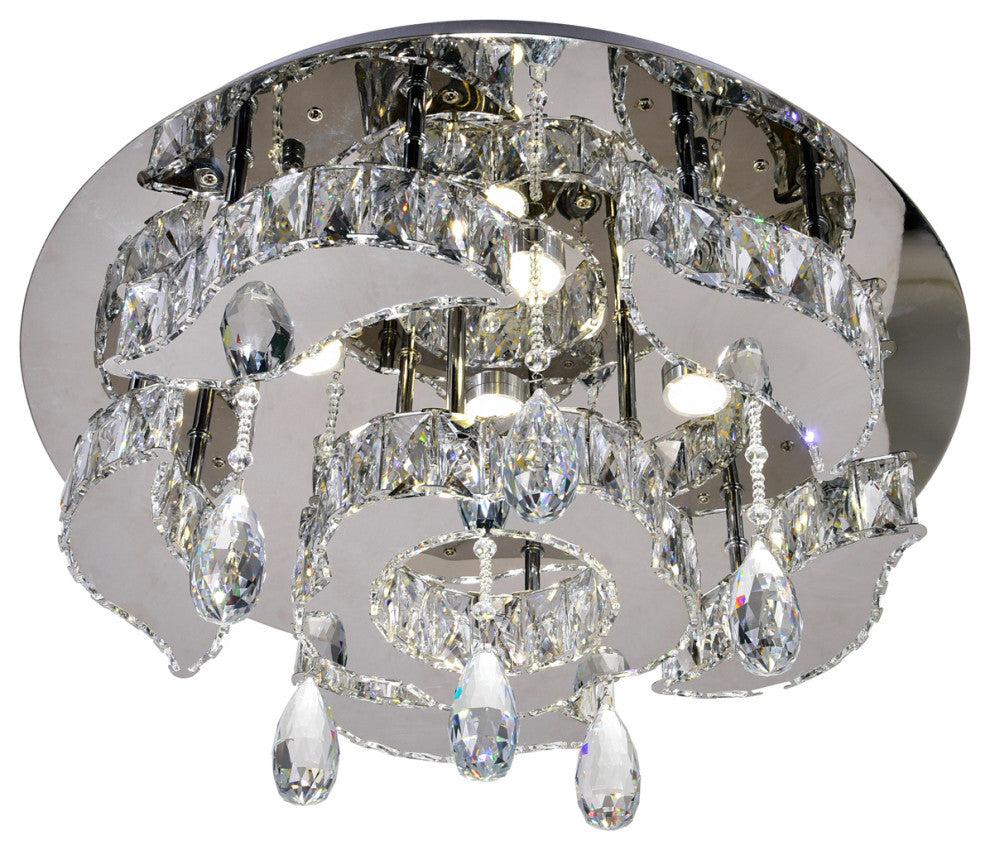 Cascata LED Flush Mount With Chrome Finish