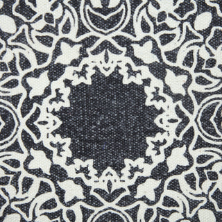 Bohemian Mandala Medallion Throw Pillow, Jet Black, 20" X 20", Poly Fill