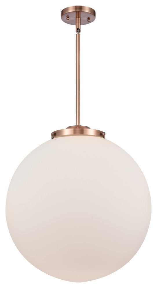 Beacon Pendant, Antique Copper, Matte White