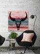 "Pastel Skull" Print on White Wood, 32"x32"