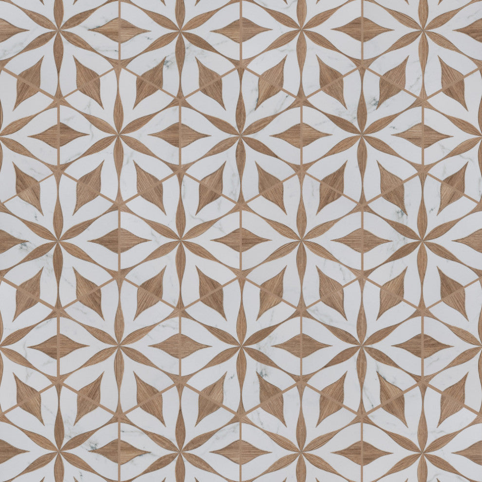 Llama Flower Loire Noce Porcelain Floor and Wall Tile