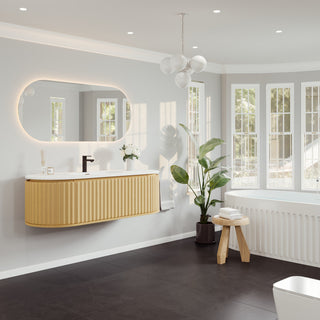 Eviva Haven 55" Oak Wallmount Vanity With White Solid Surface Integrated Top