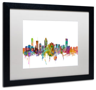 "Montreal, Canada Skyline" Matted Framed Canvas Art by Michael Tompsett