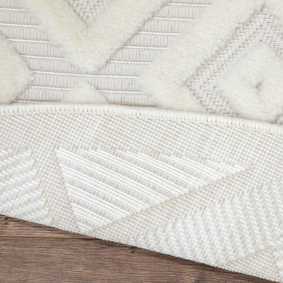 Nourison Versatile 10'' x Round Ivory White Modern Rug