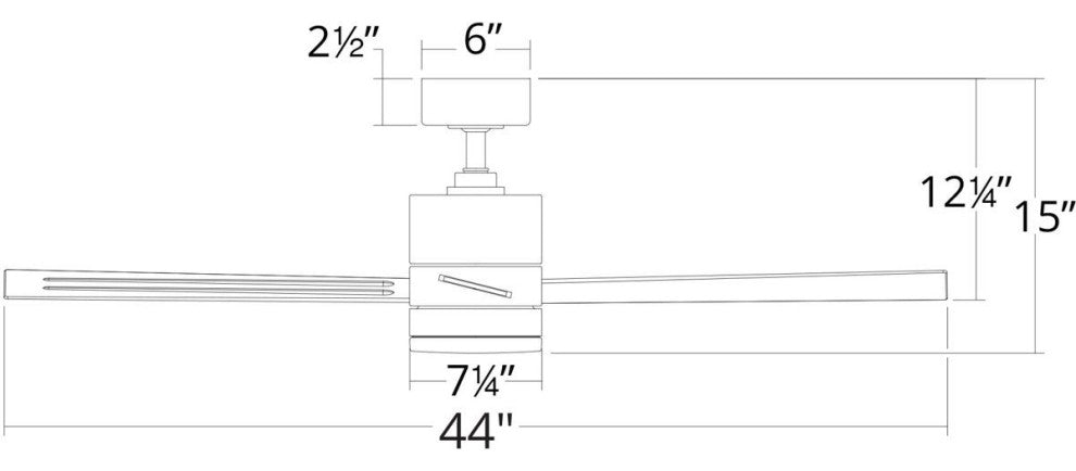 Axis 1 Light 44 in. Indoor Ceiling Fan, 3500K, Titanium