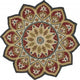 4??Round Red Decorative Petaled Edge Area Rug