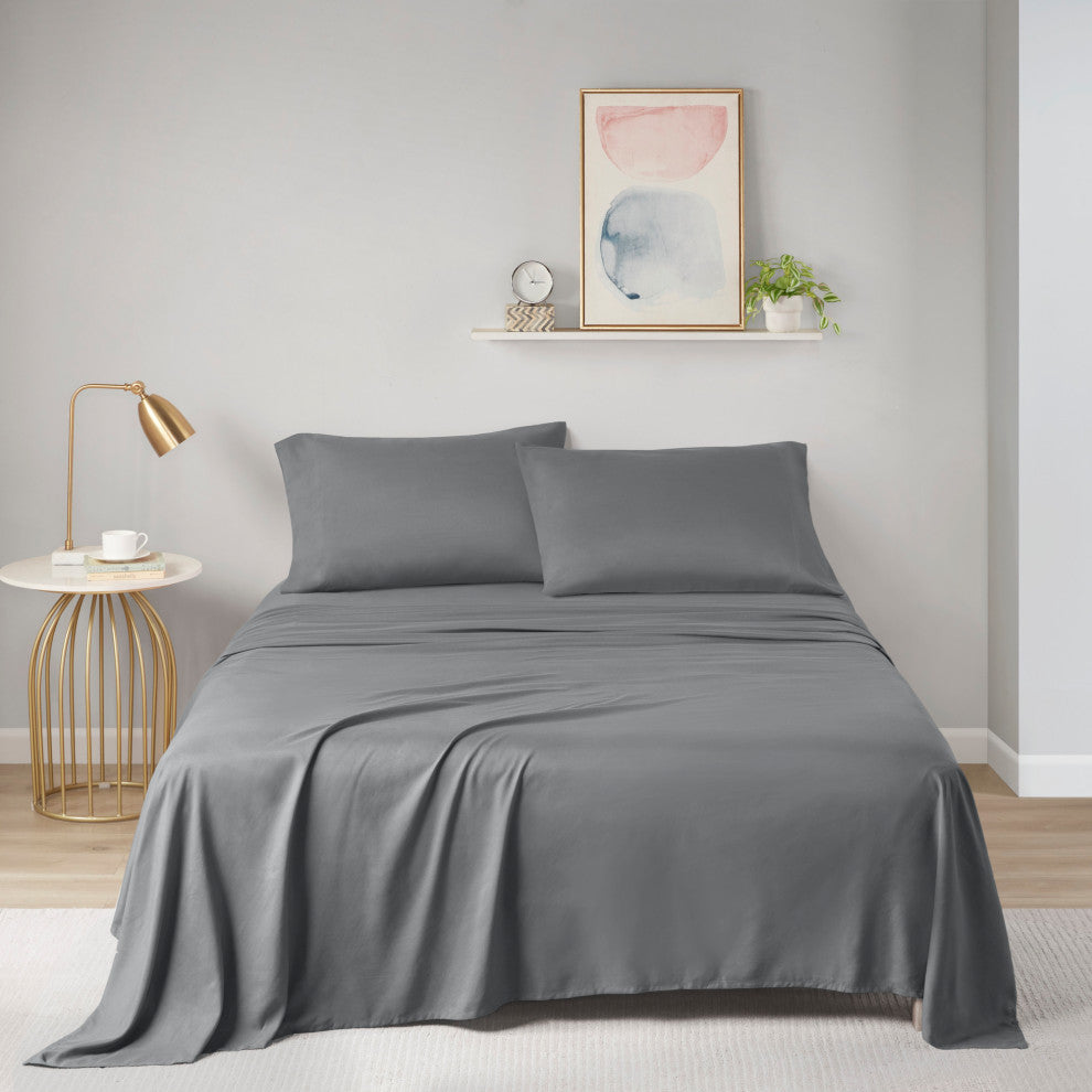 Intelligent Design Microfiber All Season Soft Touch Sheet Set, Charcoal