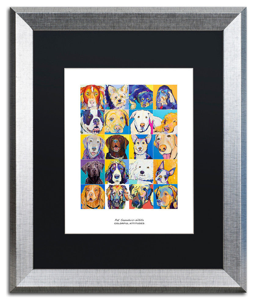 Saunders-White 'Colorful Attitudes Poster', Silver Frame, Black Matte, 16"x20"