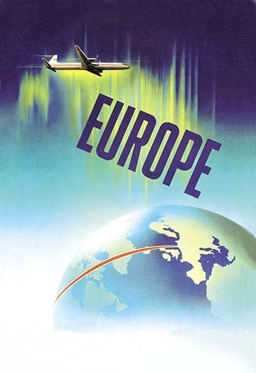 Europe by Air- Framed Paper Poster 20" x 30"