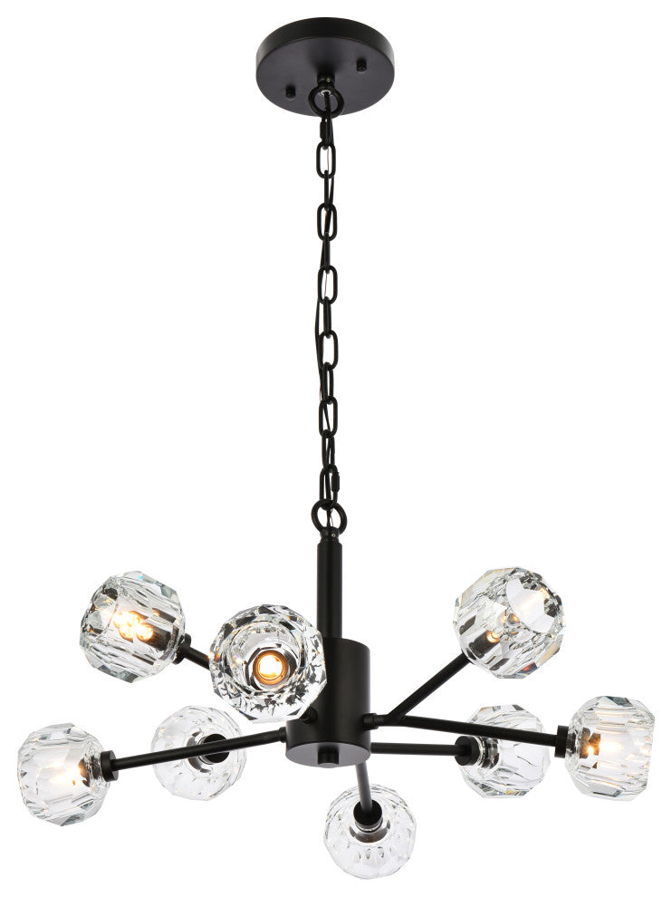 8 Light Pendant, Black