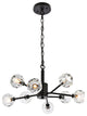8 Light Pendant, Black