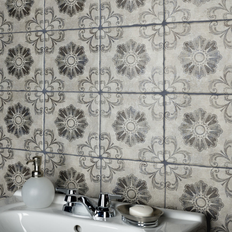 Costa Cendra Decor Fleur Ceramic Floor and Wall Tile