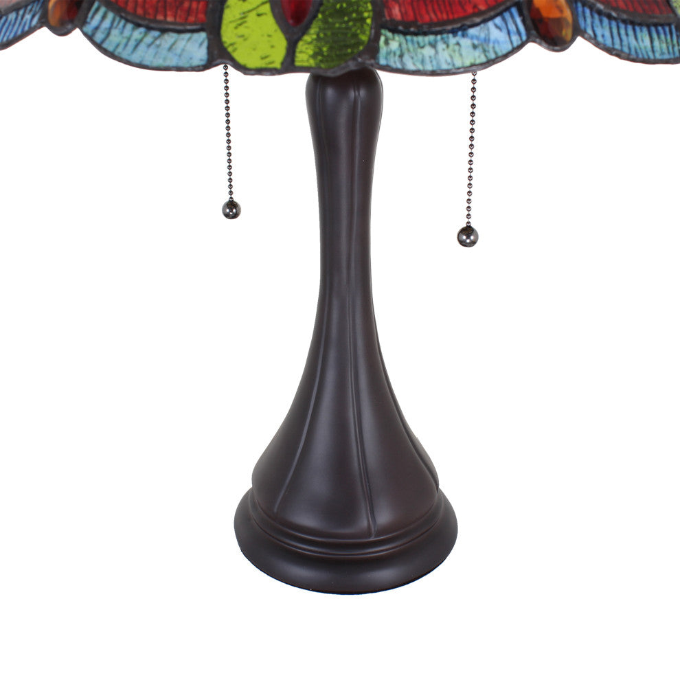 CHLOE Lighting HOWARD Tiffany-style 2-Light Table Lamp, 16" Shade
