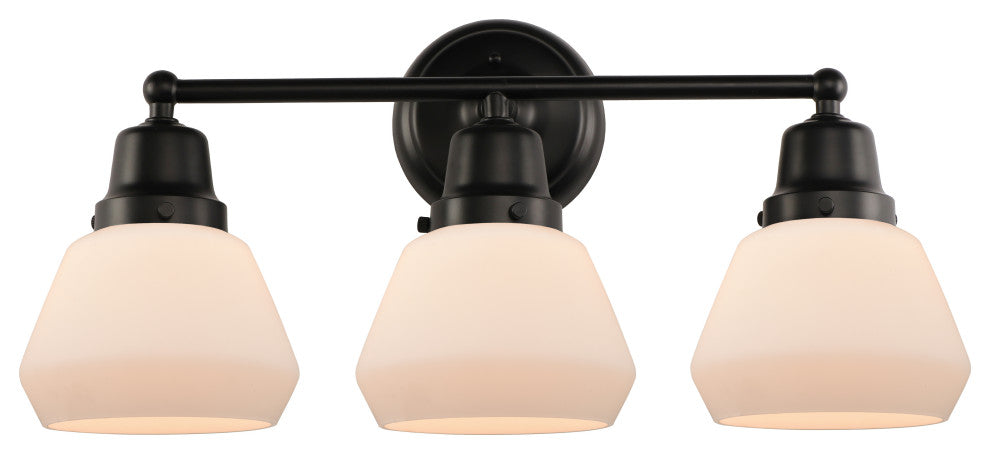 Innovations 623-3W-BK-G171 3-Light Bath Vanity Light, Matte Black