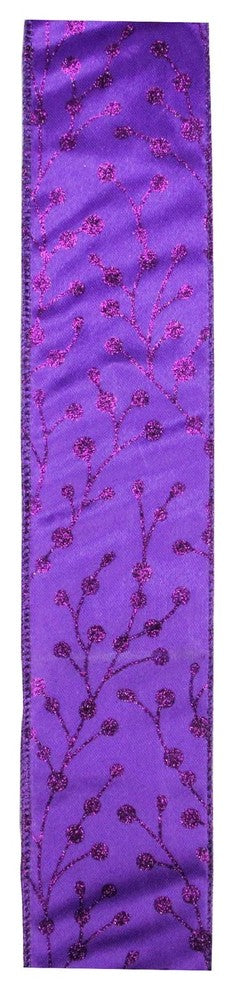 Purple Tree Wired Christmas Craft Ribbon