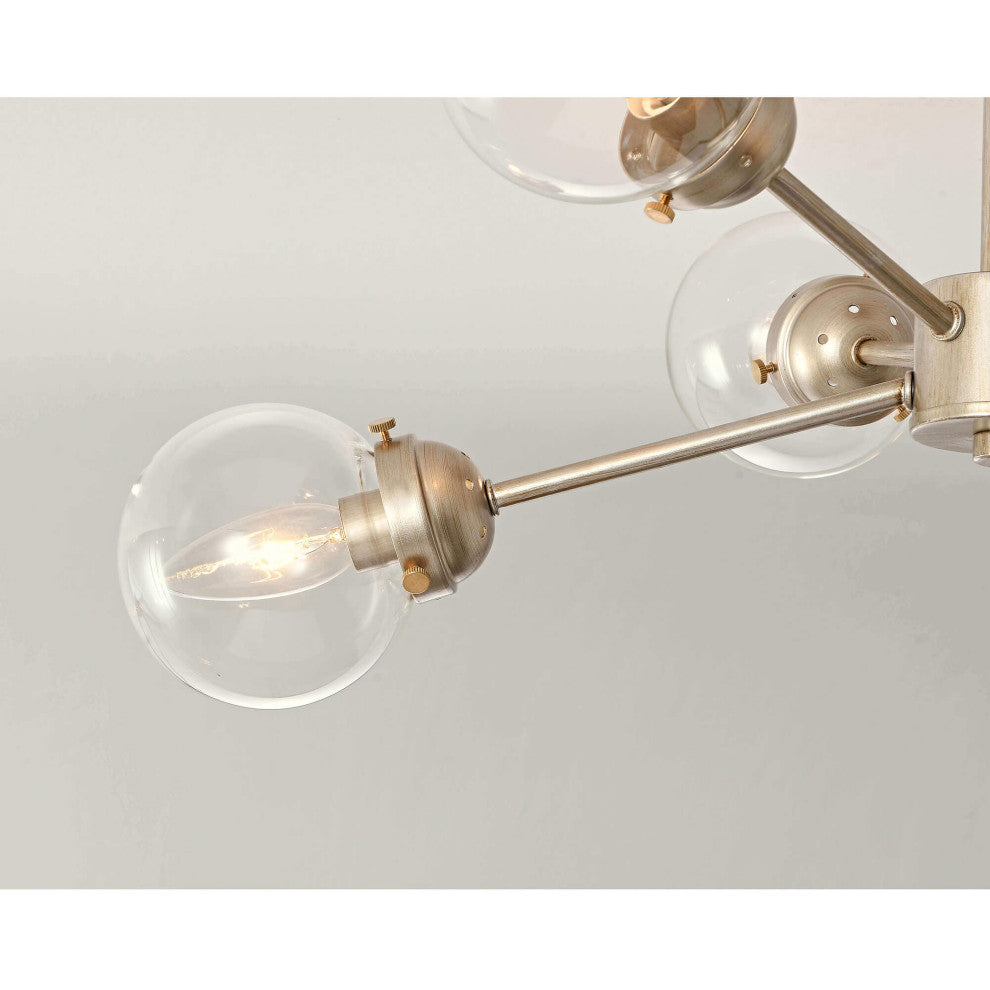 Daisy Sputnik Clear Globe Semi-Flush Mount