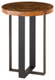 Chuleta Bar Table on Black Metal Base, Chamcha Wood, Natural
