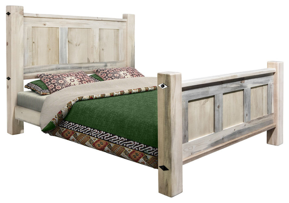 Big Sky Collection Rugged Sawn Panel Bed, Cal King,  Natural