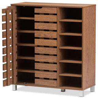Hawthorne Collection 2-Door Shoe Storage Cabinet in Walnut