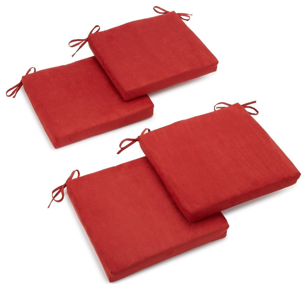 20"x19" Polyester Chair Cushion, Set of 4, Cardinal Red