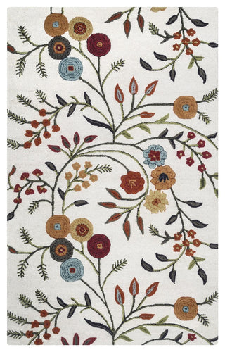 Rizzy Home Dimensions DI1466 Ivory Floral Area Rug, Rectangular 9'x12'