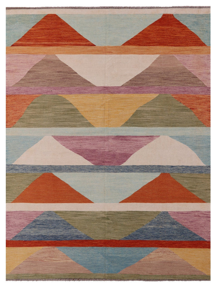 Kilim Flat Weave Wool On Wool Rug 9' 4" X 12' 0" - Q12601