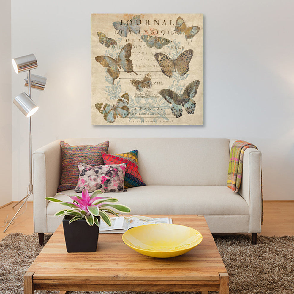 "Papillon I" by Deborah Devellier, Canvas Print, 18"x18"