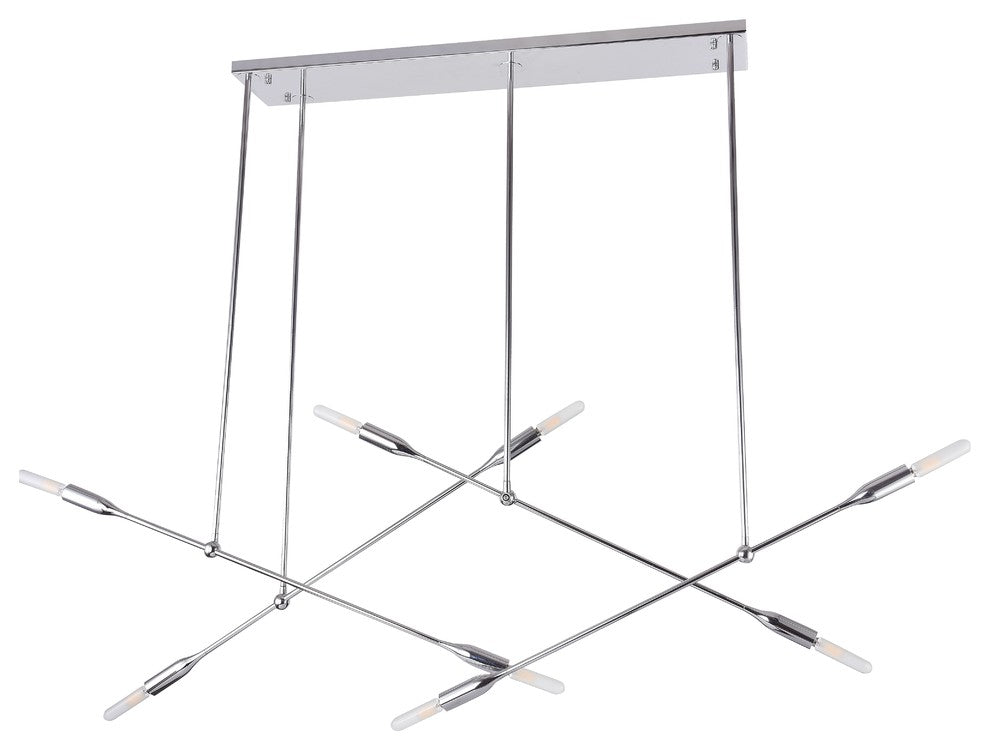 Iron Frame Stick Ceiling Fixture, Chrome