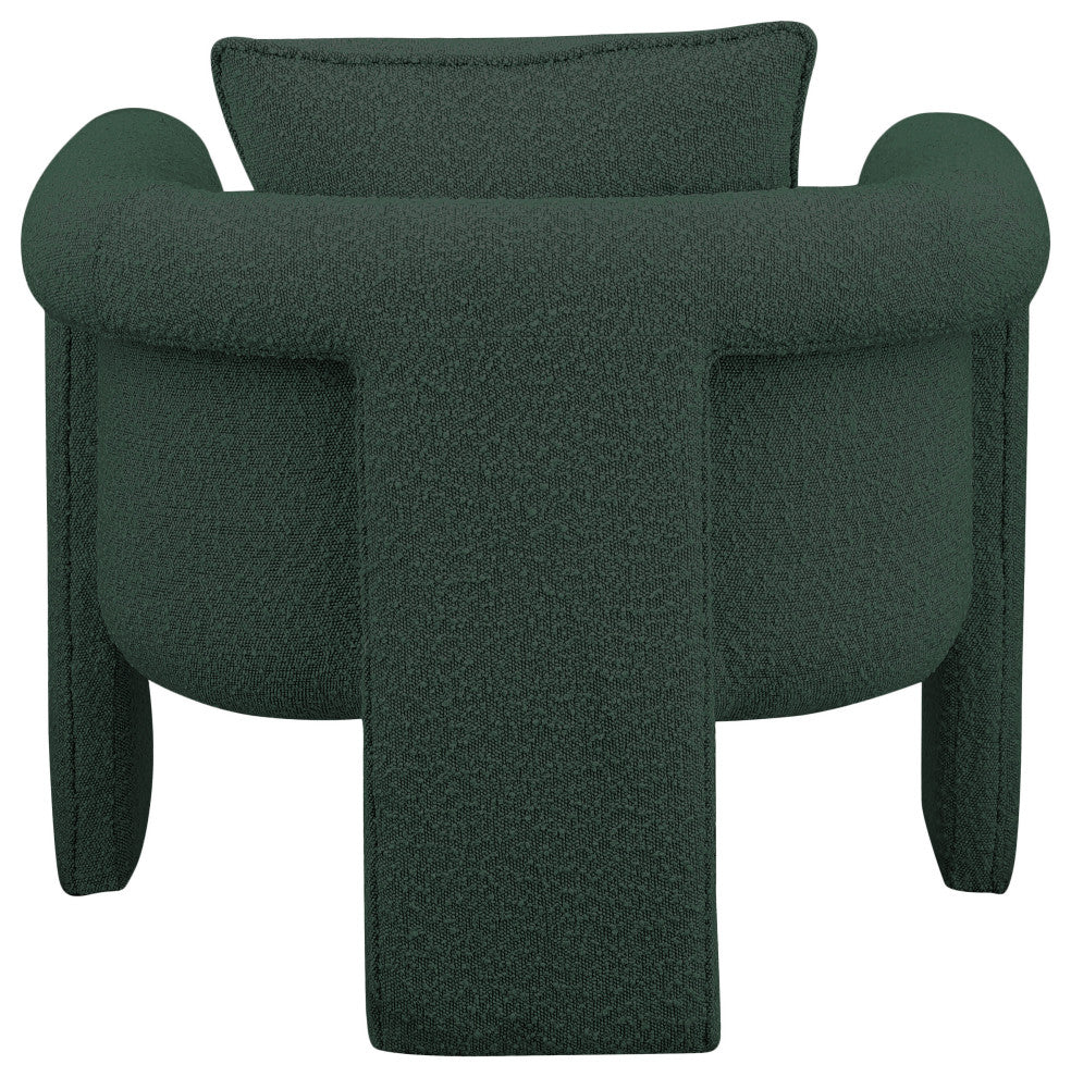 Stylus Boucle Fabric Upholstered Accent Chair, Green