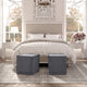 Rustic Manor Jazmyn Ottoman Upholstered, Linen, Dark Gray