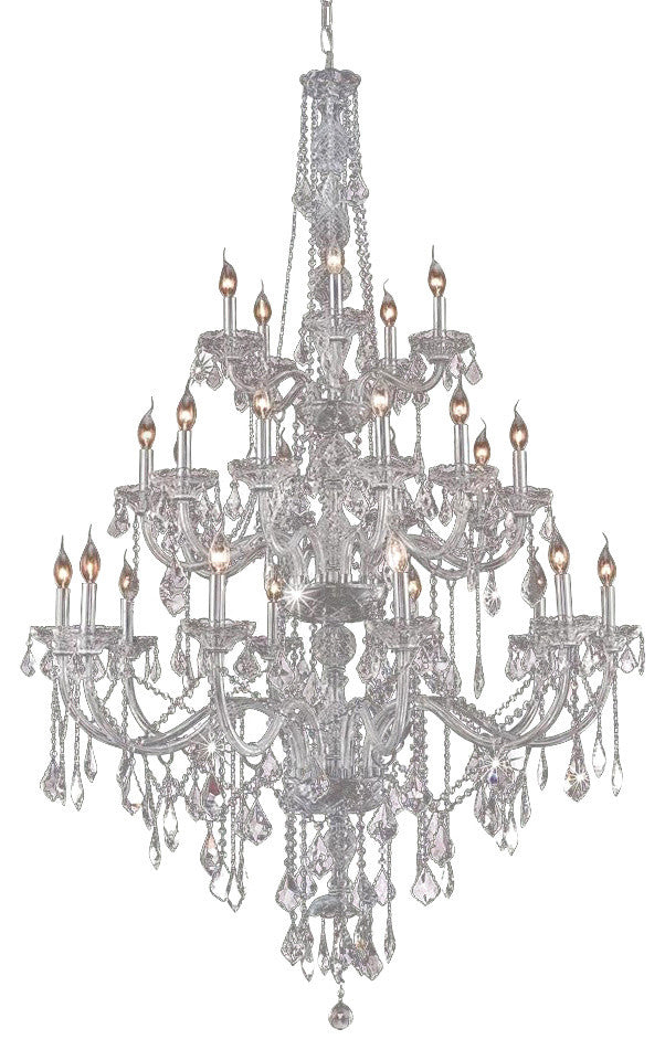 Elegant Verona Foyer Hall Light, Chrome Finish With Royal Cut Crystal