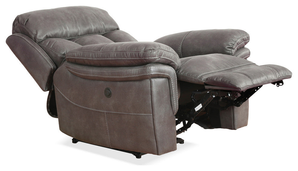 Estelle Power Recliner Chair, Gunmetal Fabric