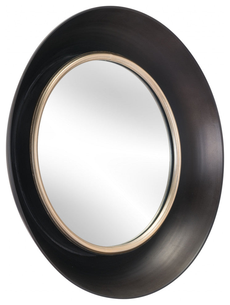 Modern Black Round Mirror
